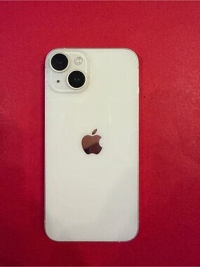 Apple iPhone White with Dual Rear Cameras and Apple Logo